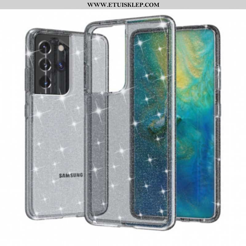 Etui do Samsung Galaxy S21 Ultra 5G Przezroczyste Cekiny